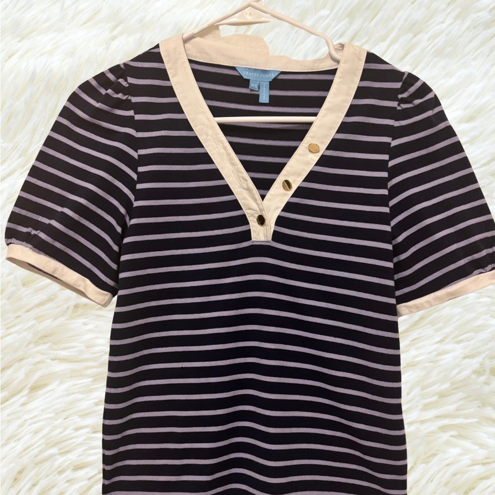 Draper James Black and White Striped Top - Picture 2 of 6